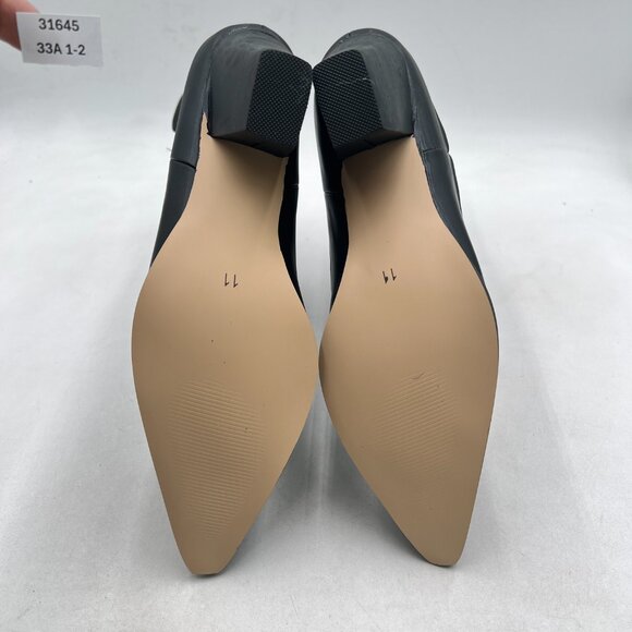 Black Women's Cowboy Boots Ankle Booties – Stylish Pointed Toe Mid Heel Boots - Picture 6 of 7